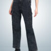 Montrez Women’s Denim Comfort Fit Cargo Pants - Black