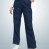 Montrez Women’s Denim Comfort Fit Cargo Pants - Dark Blue