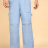 Montrez Men’s Comfort Fit Cargo Pants - Sky Blue
