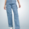 Montrez Women’s Denim Comfort Fit Cargo Pants - Blue