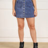 Montrez Women’s Stylish Denim Short Skirt - Cloud-Blue