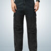 Montrez Men’s Denim Comfort Fit Cargo Pants - Black
