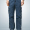 Montrez Men’s Denim Comfort Fit Cargo Pants - Dark Blue