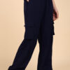 Montrez Women’s Parachute Comfort Fit Cargo Pants - NavyBlue