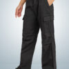 Montrez Women's Comfort Fit Cargo Pants - Black