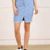 Montrez Women’s Comfort Fit Stylish Denim Skirt - Light blue