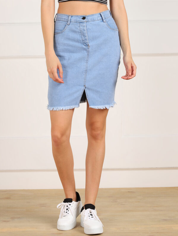 Montrez Women’s Comfort Fit Stylish Denim Skirt