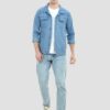 Montrez Men's Stylish Denim Jacket - Light blue