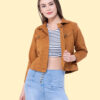 Montrez Women's Stylish Jackets - Tan yellow